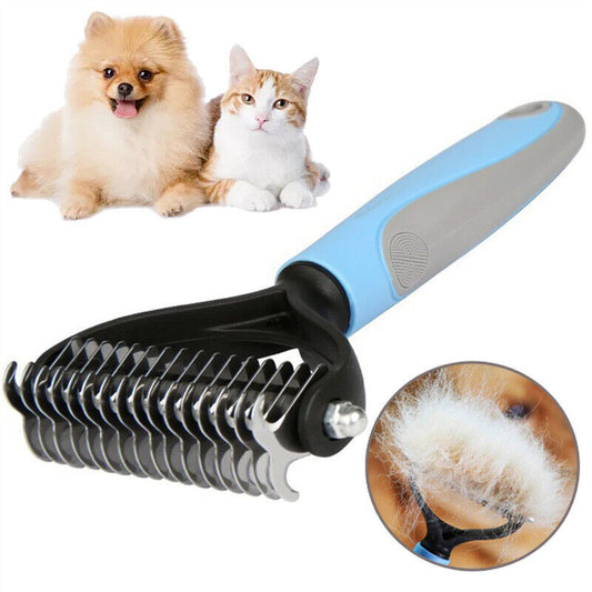 Grooming Brush for Pets: Double-Sided Deshedding Tool for Dogs and Cats