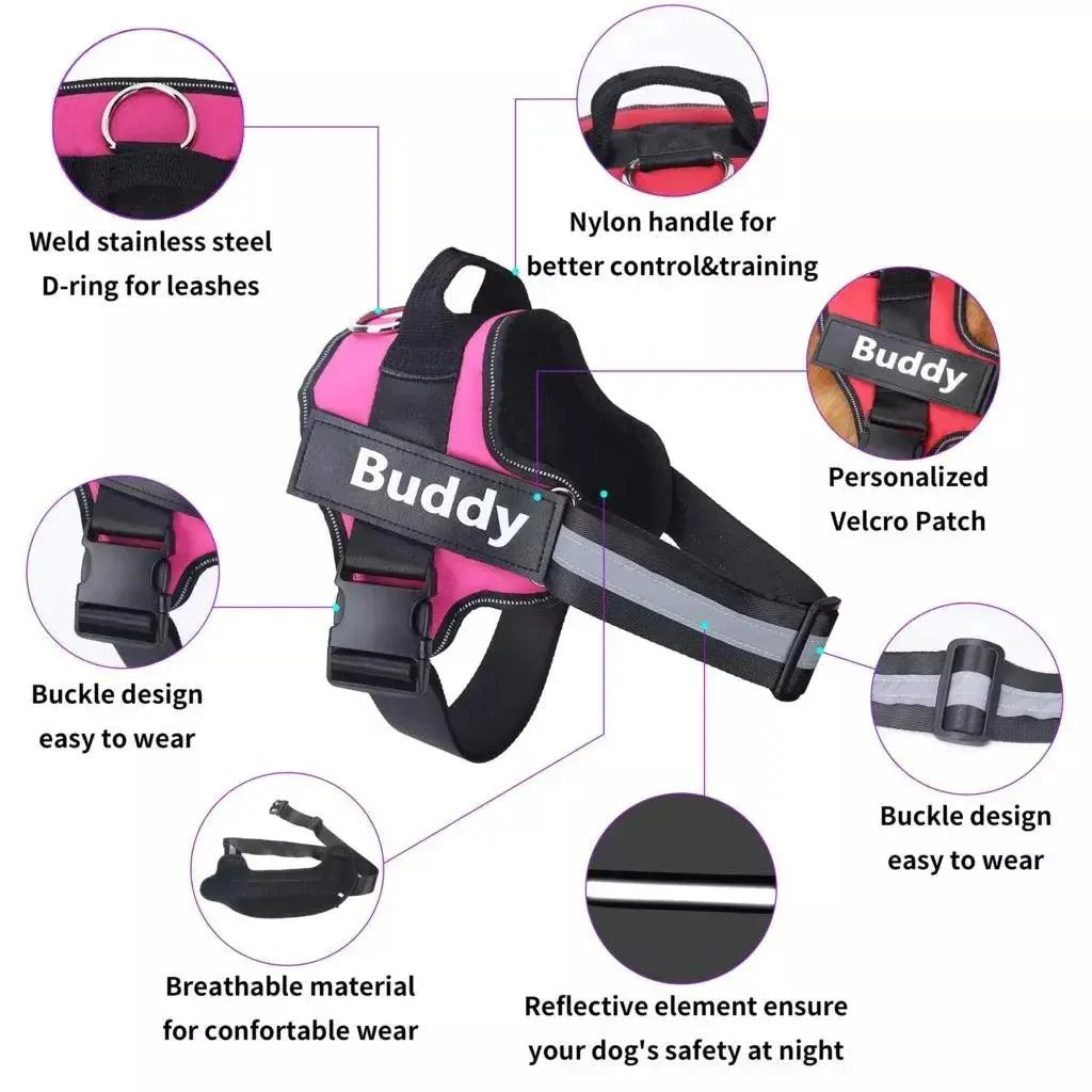 Personalised Reflective No-Pull Dog Harness