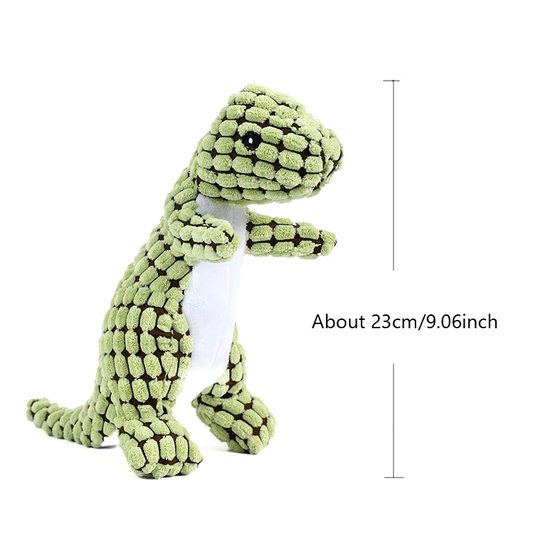 Plush Dog Toy Dinosaur Shaped Interactive Squeaky Toys for Small Large Pets Tooth Cleaning Chew Toy Accessories